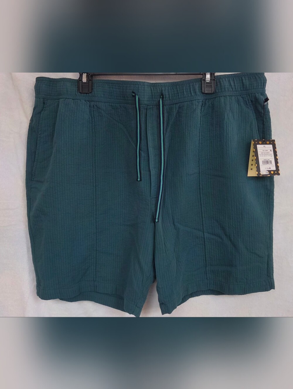 Men's Athletic Drawstring Shorts in Teal Green